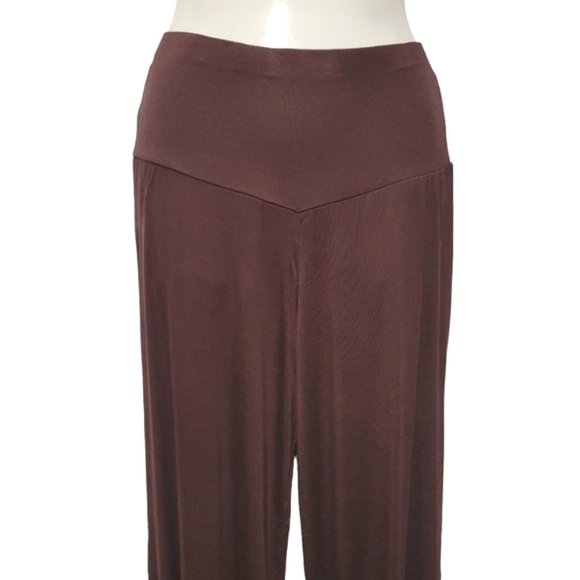 Dark Brown Pants Comfy Brown Slim Fit Pants Flared Wide Leg Pant -One Size - NEW - Picture 4 of 10